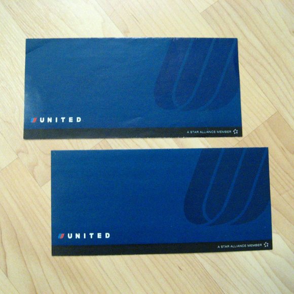 United Airlines Vintage Tulip Logo Ticket Wallets Folders (2) - Picture 1 of 4